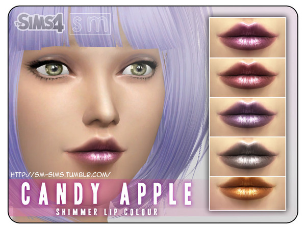 Sims 4 — [ Candy Apple ] - Shimmer Lip Colour by Screaming_Mustard — Shimmery sweet lip colour with extra gloss and