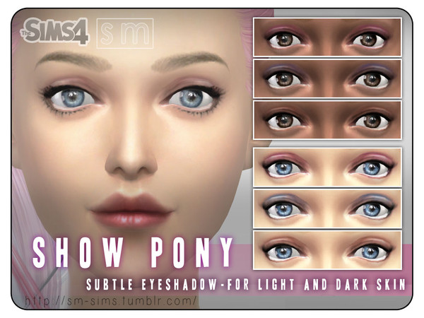 Sims 4 — [ Show Pony ] - Eyeshadow by Screaming_Mustard — A contouring eyeshadow which creates depth and extra lids to