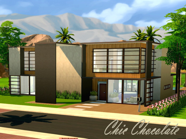 Sims 4 — Chic Chocolate by HazelSims3 — A modern and cozy house perfect for those who love interior design. It has a