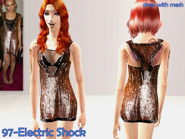 Sims 2 — Hilary Duff dress by Well_sims — Beautiful mini brown dress for your sim.