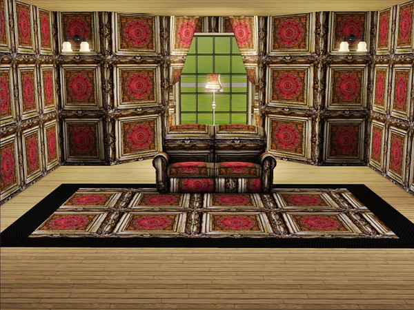 Sims 3 — Hedgehog_Panel_dull_gold_&_red_ornaments by Prickly_Hedgehog — Dull gold and red