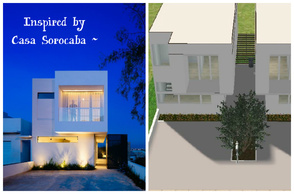 Sims 2 — Inspired by Casa Sorocaba by M4Mysterious2 — 2 houses (one each side), modern, simple & small. More fit for