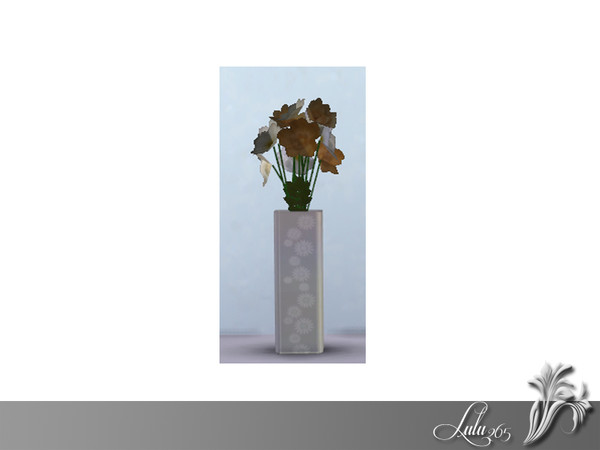Sims 4 — Ebony Bedroom Vase S4 by Lulu265 — A small flower vase, with aprcot coloured flowers to brighten up the room