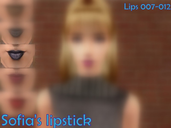 Sims 2 — Sofia\'s lipstick - Midnight lip by Well_sims — Beautiful lipsticks in 6 color (Mocha,candy,mignight,wine,bruise