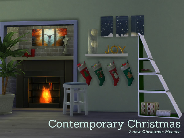 Sims 4 — Contemporary Christmas Decorations by Angela — Contemporary Christmas Decorations. A small set with 7 new