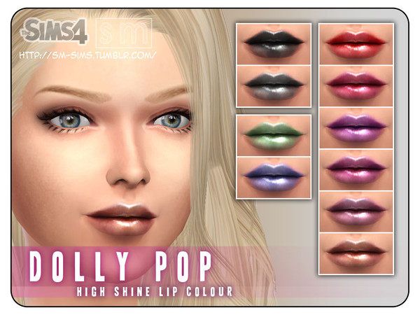 Sims 4 — [ Dolly Pop ] - High Shine Lip Colour by Screaming_Mustard — A wonderfully rich high gloss shine in 10 delicious