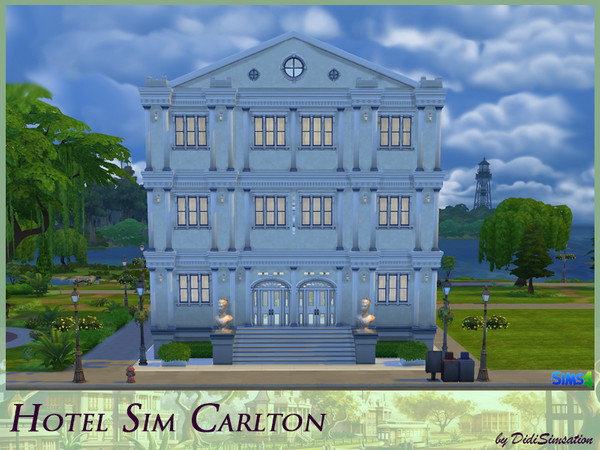 Sims 4 — Hotel Sim Carlton by didisimsation — Visit the famous Sim Carlton Hotel. Take a drink at the hotel bar and meet