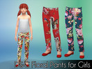 Sims 4 — D&G Floral Pants for Girls by NIREsim2 — 3 recolors of Floral patterned pants for girls 