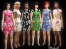 Sims 4 — Flower Dress by Mashanelle — A smart and fresh(cool) dress for the afternoon, ideal to go to take the tea at her