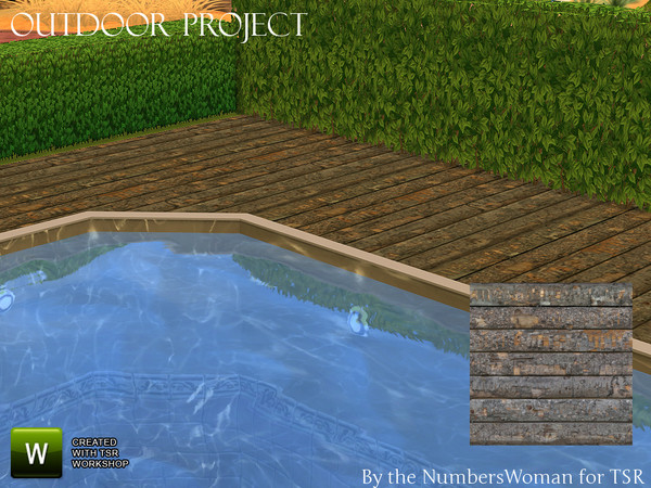 Sims 4 — Outdoor Project Deck Textures by TheNumbersWoman — For the outdoor planning in all of us.The NumbersWoman at