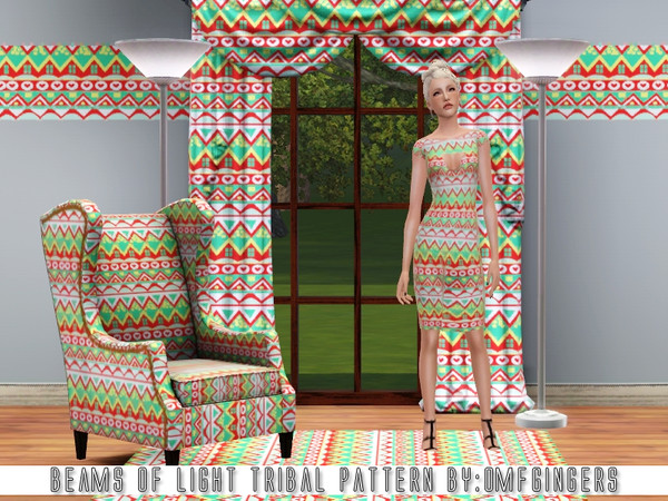 Sims 3 — Beams Of Light Tribal Pattern by omfgingers — With a burst of color this beautiful piece of work will brighten