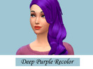 Sims 4 — Deep Purple Recolor by KA_Sims — The default wavy side part hair style for women recolored in a deep purple hue.