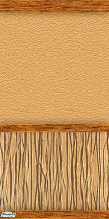Sims 2 — NK TC48 LR Wall Zebra Tan by MoMama — A zebra wood bottom is topped by a tan top and bordered with a nice bright