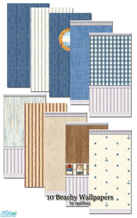 Sims 2 — Beachy Walls by agaliha5 — Walls for your beach houses!