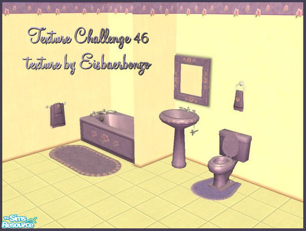 Sims 2 — TC46 Eisbaer's Bathroom by tlkaska — This lavender bathroom was designed for Texture Challenge 46. Set includes: