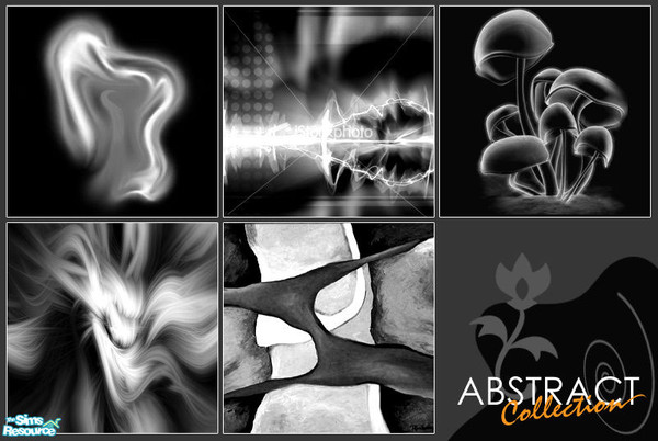 Sims 2 — ABSTRACT Hangings by GenoPosts.com — The most powerful color combination; BLACK & WHITE abstract touch of