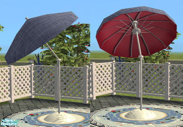 Sims 2 — Nautical Patio Decor - Umbrella by Simaddict99 — This will recolor my angeld, straight and table umbrelal in