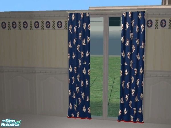 Sims 2 — Nautical Living - Drapes by MysticVelvet — Mesh required from Shakeshaft
