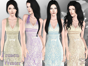 Sims 3 — Frozen Winter Dress by JavaSims — Christmas is just around the corner! Now's the time to get dressed up in some