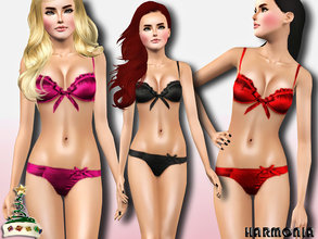 Sims 3 — Chantilly Lingerie Set ~Xmas 2015 by Harmonia — This romantic balconet set fulfills your every wish! 4