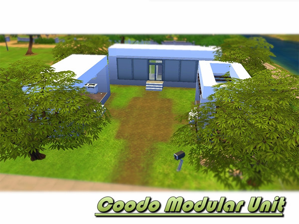 Sims 4 — Coodo Modular Unit by Shinosaur08 — This modular home is a tribute to peaceful living. The minimalist modular
