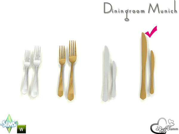 Sims 4 — Diningroom Munich Cutlery Large by BuffSumm — Part of the *Diningroom Munich for Sims 4*