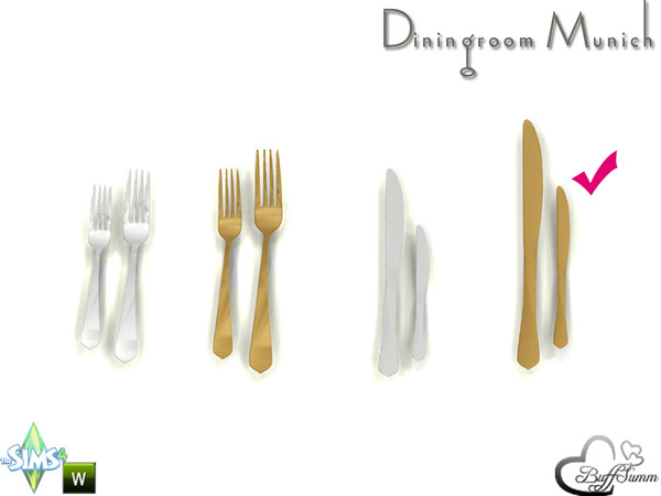 Sims 4 — Diningroom Munich Cutlery Small by BuffSumm — Part of the *Diningroom Munich for Sims 4*