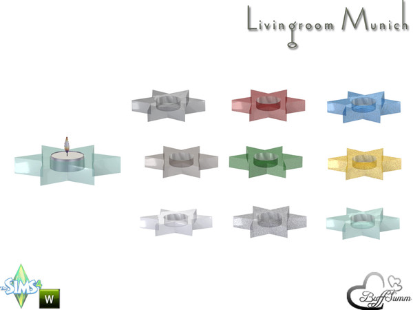 Sims 4 — Livingroom Munich Star Candleholder Glas by BuffSumm — Part of the *Livingroom Munich for Sims 4* For use with