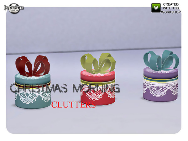 Sims 4 — christmas morning box round gift by jomsims — christmas morning box round gift