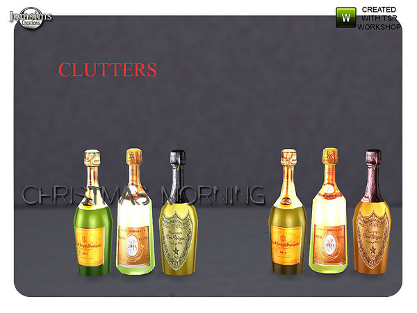 Sims 4 — christmas morning champagne bottles by jomsims — christmas morning champagne bottles