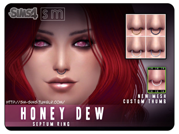 Sims 4 — [ Honey Dew ] - Septum Ring Piercing by Screaming_Mustard — A simplistic yet stunning septum ring for a more
