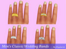 Sims 4 — Men's Classic Wedding Bands by Shylaria — This is a set of 4 Men's Classic Wedding Bands. They are created to