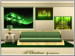 Sims 3 — At Christmas_marcorse by marcorse — 3 Christmas decor themed paintings in 1 file. Mesh created by Jindann