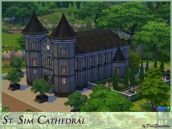 Sims 4 — St. Sim Cathedral by didisimsation — Come and visit the big St. Sim Cathedral. Have a grand wedding ceremony in