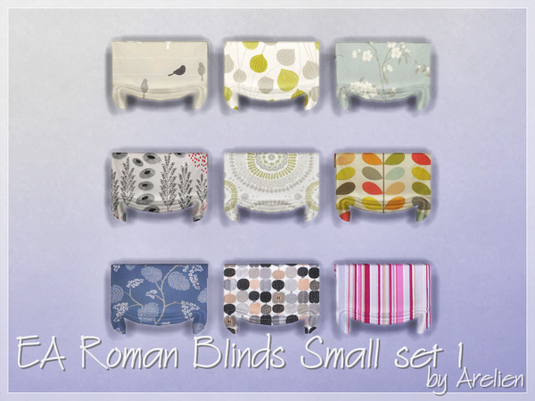 Sims 4 — EA Roman Blinds Small set 1 by Arelien — 1 item, 9 variations - stylish EA roman blinds recolours for your sim