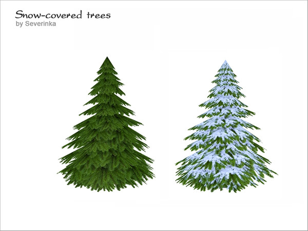 Sims 4 — Winter fir tree medium by Severinka_ — Medium plants for the street - fir tree 2 colors - green needles and