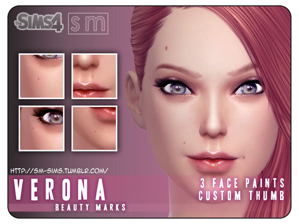Sims 4 — [ Verona ] - Beauty Marks by Screaming_Mustard — A set of three beauty mark face paints for a more unique