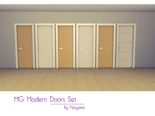 Sims 4 — MG Modern Doors Set by morgana14 — Six new modern doors