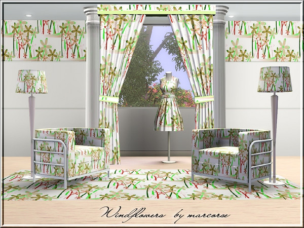 Sims 3 — Windflowers_marcorse by marcorse — Abstract pattern: flowers on long stalks, resembling windtowers