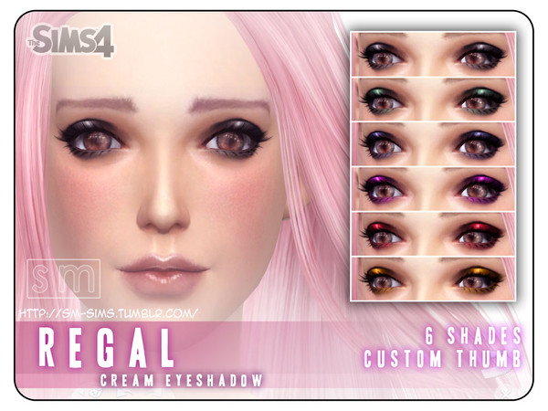 Sims 4 — [ Regal ] - Cream Eyeshadow by Screaming_Mustard — Modernistic cream eyeshadow with a slick sheen. Comes in 6