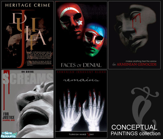 Sims 2 — Conceptual Designs SET 01 by GenoPosts.com — Design concepts for your sims. Frameless, clipped on metal back for