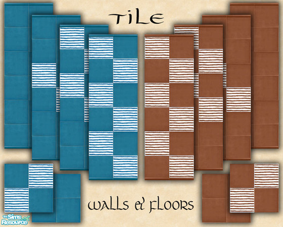 Sims 2 — Tile_1  Walls & Floors Set by miskas — Tile_1 Walls & Floors Set