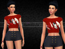 Sims 4 — Analandiasims - Top by Analandiasims — Aqu&amp;amp;iacute; os dejo un top rojo con dibujo de zapatos para
