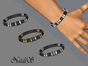 Sims 3 — NataliS_Braided leather and metal bracelet YM-AM by Natalis — Boldly accessorize any outfit with this handsome