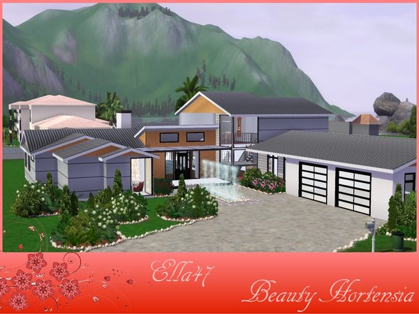 Sims 3 — Beauty Hortensia by ella47 — Beauty Hortensia: Is a beautiful house. It has a Livingroom with Firelace, Dining.