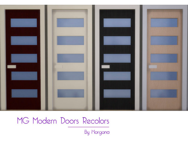 Sims 4 — MG Modern Glass Door by morgana14 — Glass Door Recolors