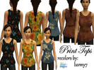 Sims 4 — Luvmy7 Print Blouses by luvmy7 — This is a recolor. I recolored this blouse using some of the textures from the