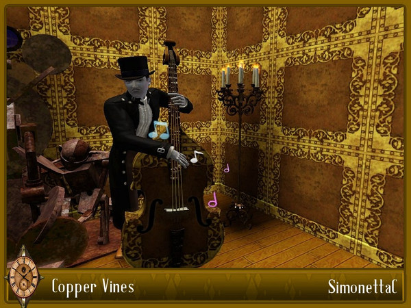 Sims 3 — Copper Vines by SimonettaC — A beautiful mix of copper and metal. With a delicate punched out pattern of buds