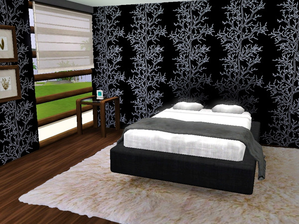 Sims 3 — Nature6 by Prickly_Hedgehog — White trees on black background