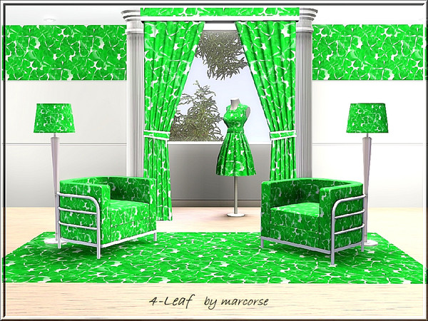 Sims 3 — 4Leaf_marcorse by marcorse — Themed pattern: 4leaf clovers in an allover design